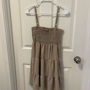 Tan Striped Summer Dress